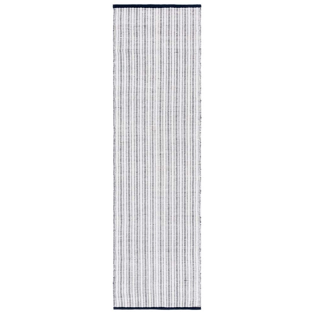 Vermont 2 ft. x 8 ft. Navy/Ivory Striped Modern Runner Rug price history on PriceWatchPro