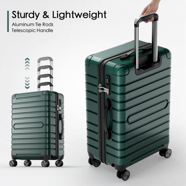 HONGGE 3-Piece Dark Green Luggage Sets Hard Shell Luggage Sets