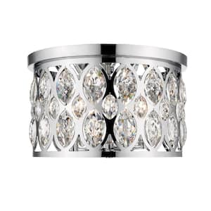 4-Light Chrome Flush Mount with Clear Shade