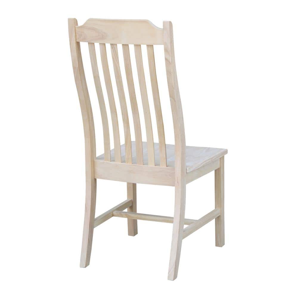 High Slat Back Traditional White Wood Side Chair