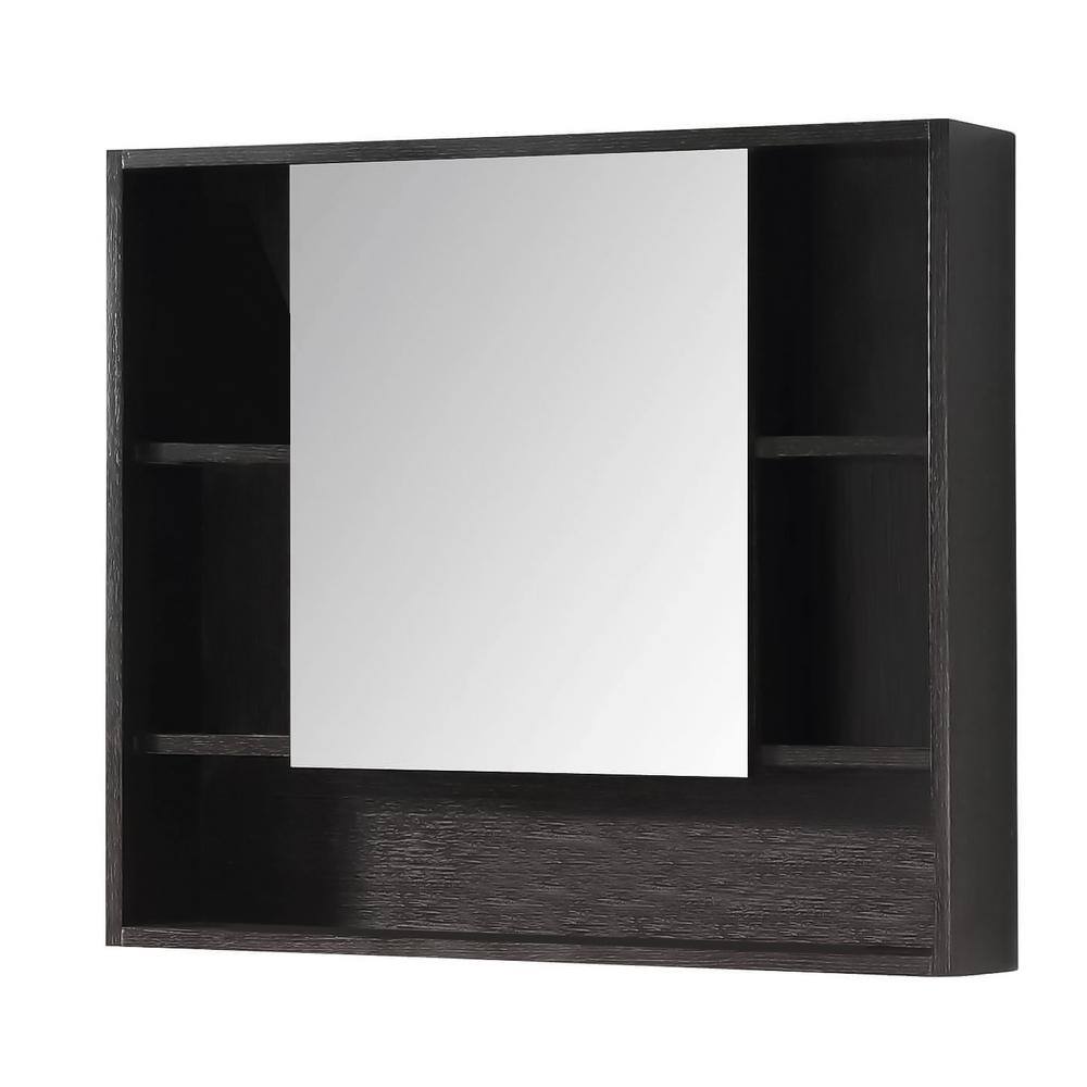 33.46 in. W x 29.53 in. H Medium Rectangular Black Wooden Surface Mount Medicine Cabinet with Mirror price history on PriceWatchPro