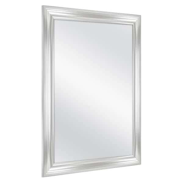 Home Decorators Collection 23.25 in. W x 29.25 in. H Rectangular Plastic  Framed Wall Bathroom Vanity Mirror in silver 5052WK-OD2329 - The Home Depot