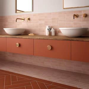 Coco Matte Orchard Pink 2 in. x 5-7/8 in. Porcelain Floor and Wall Take Home Tile Sample