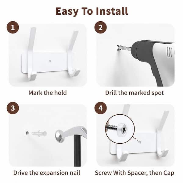 KHKFY Kitchen Sink 15 in. Aluminum Wall-Mount Coat and Towel Rack