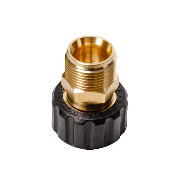 Sun Joe SPX-M22M2F 14mm male to 15mm M22 Female High Hose Adapter, Fits SPX Series Pressure Washers for Other Accessory Brands, Brass