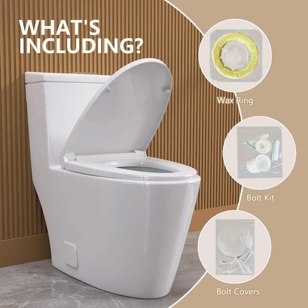 Zeafive Top 1-Piece Toilet 1.1/1.6 GPF Dual Flush Compact