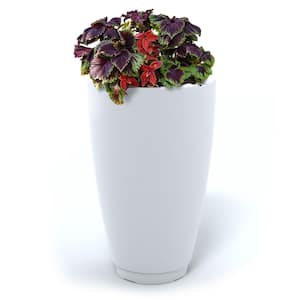 Caprio 26 in. Tall Self-Watering White Polyethylene Planter