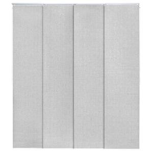Diamond Silver + 99.99% Blackout Adjustable Sliding Panel Blind with 23 in. Slates Up to 86 in. W x 96 in. L