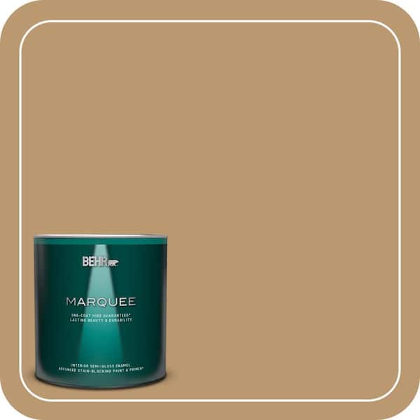 BEHR MARQUEE 1 qt. #ECC-24-1 Amber Leaf Semi-Gloss Enamel Interior Paint & Primer