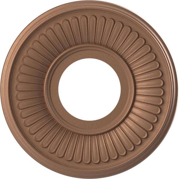 Ekena Millwork 10 in. O.D. x 3-1/2 in. I.D. x 3/4 in. P Berkshire Thermoformed PVC Ceiling Medallion in Aged Copper