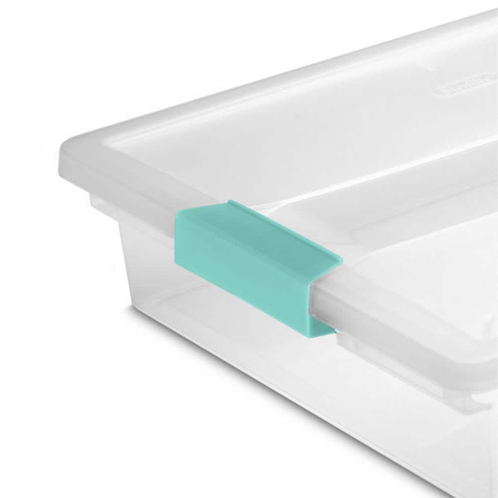 Large Clear Plastic Stackable Storage Bins with Latching Lid, 12-Pack