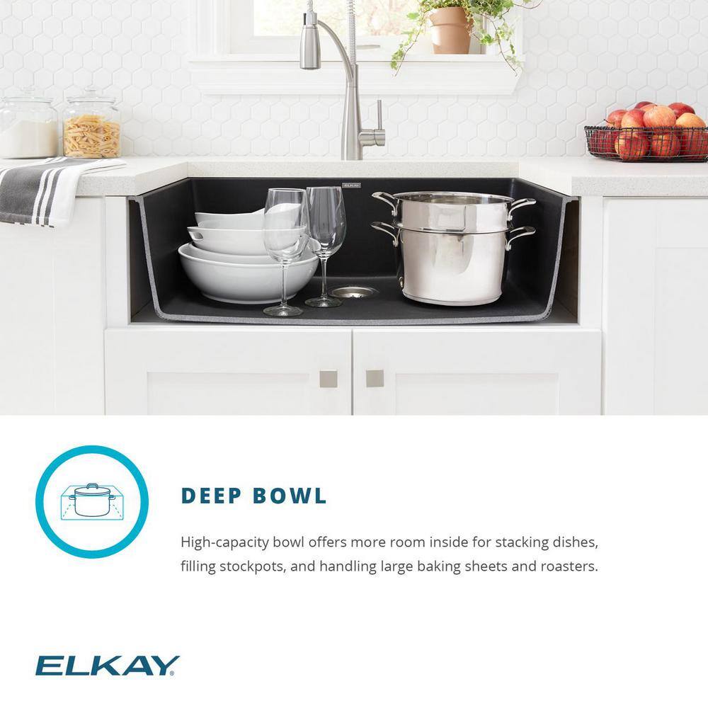 Elkay Black Quartz 33" Single Bowl Undermount Sink