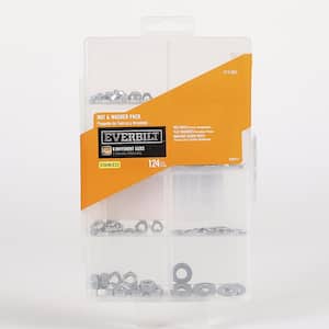 (124-Piece) Stainless Steel Nut and Washer Assortment Kit