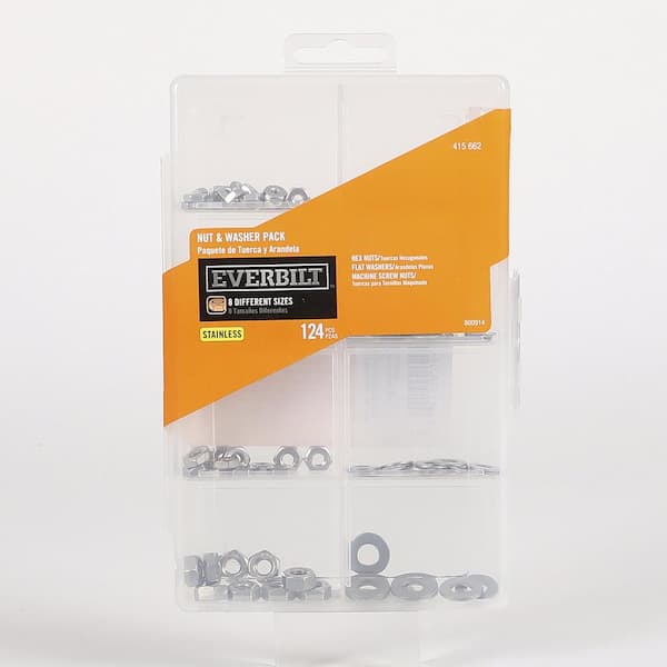 Everbilt (124-Piece) Stainless Steel Nut and Washer Assortment Kit