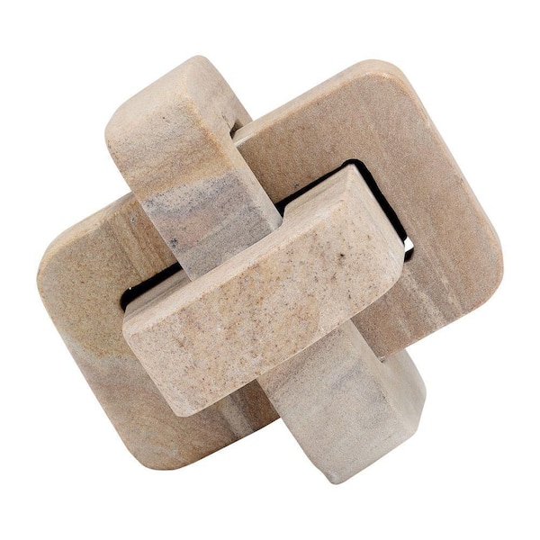 Liv & Skye Brown 5 in. x 5 in. Marble Knot Sculpture