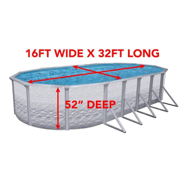Liberty 16 ft. x 32 ft. Oval 52 in. Deep Hard Sided Above Ground Deluxe Pool Package