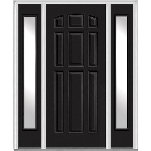 MMI Door 60 in. x 80 in. Right Hand Inswing 9-Panel Painted Fiberglass Smooth Prehung Front Door with Sidelites