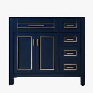Millan 37 in.W x 22 in.D x 38 in.H Bathroom Vanity Cabinet Only without Top in Navy Blue