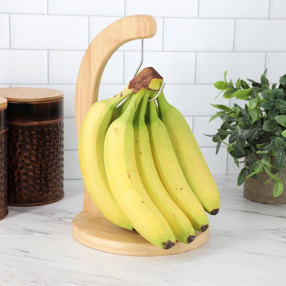Elama Bamboo Wood Banana Hanger Fruit Basket 985122126M - The Home