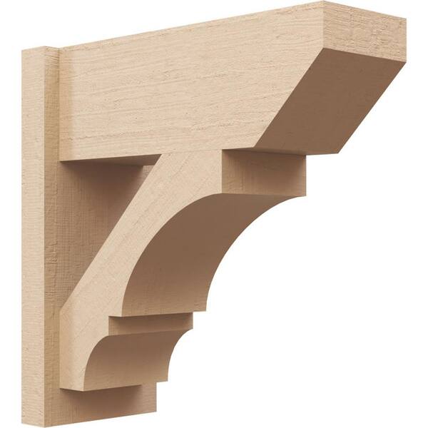 Ekena Millwork 8 in. x 20 in. x 20 in. Balboa Slat Rough Cedar Woodgrain Timberthane Polyurethane Outlooker, Primed Tan