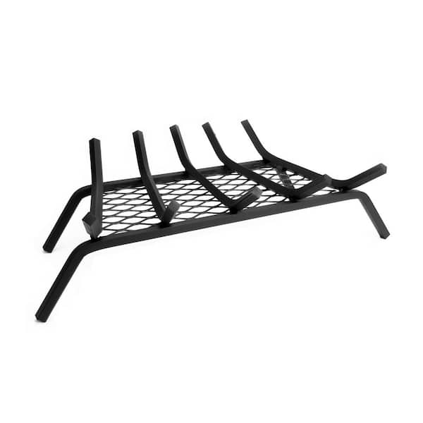 Pleasant Hearth 1/2 in. 24 in. 5-Bar Steel Fireplace Grate with Ember Retainer