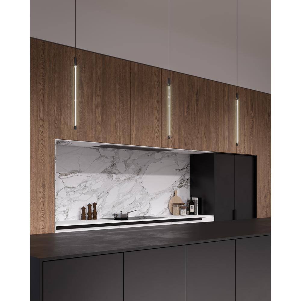 Motif Black LED Single Pendant with Modern Refractive Glass