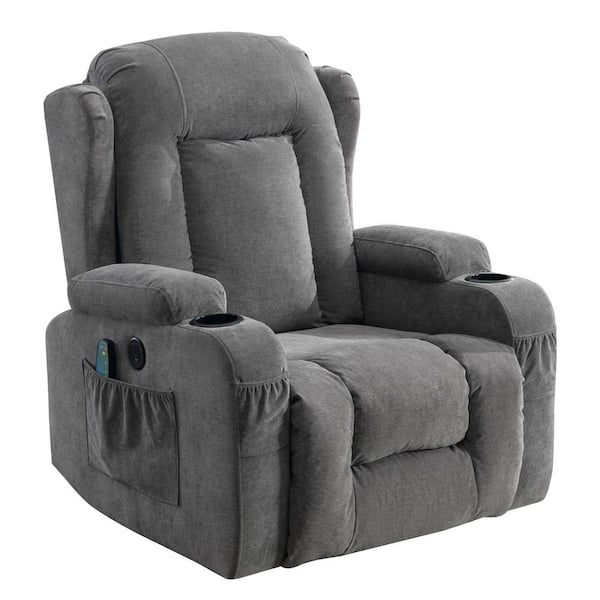 Boyel Living Gray Power Lift Recliner Chair Recliners for Elderly with Heat and Massage Recliner Chair, Infinite Position