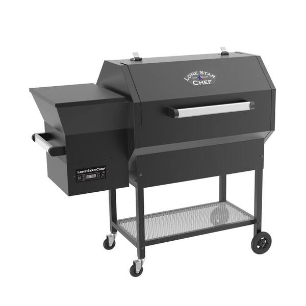 Lonestar Chef Pellet Grill and Smoker with Single Meat Probe PID Digital Control and 580 sq. in. Cooking Surface in Black