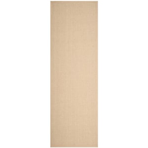 Natural Fiber Beige 3 ft. x 8 ft. Border Runner Rug