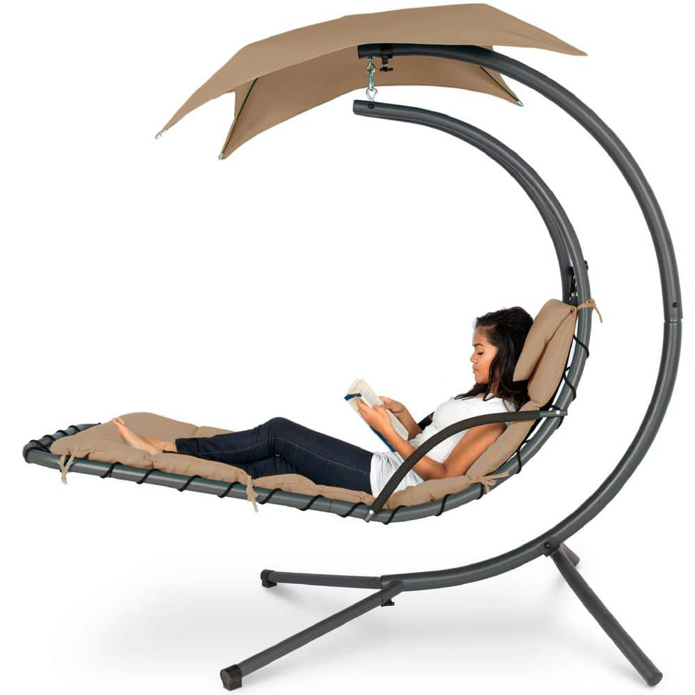 Metal Outdoor Chaise Lounge with Tan Cushions price history on PriceWatchPro