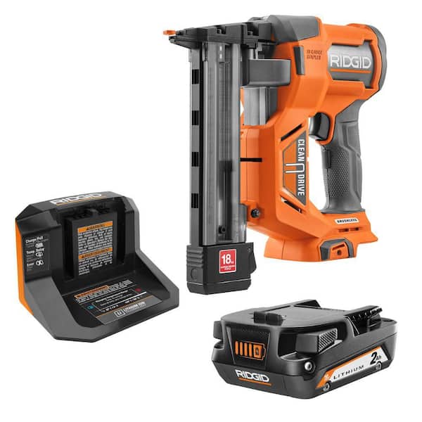 18V Brushless Cordless 18-Gauge 1-1/2 in. Narrow Crown Stapler with 2.0 Ah Battery and Charger