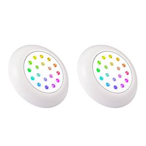White LED Mini-Swimming Pool Light RGB Waterproof LED Lamp (2-Pack)