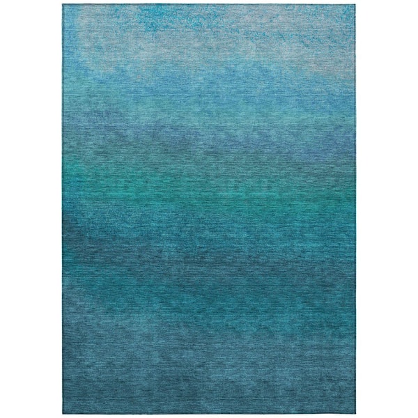 Chantille Machine Washable Indoor/Outdoor Abstract ACN2012 Teal 5 ft. x 7 ft. 6 in. Area Rug