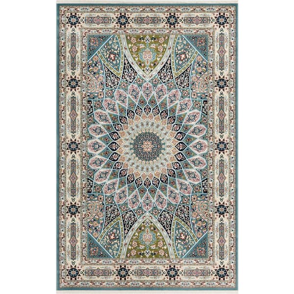 Unique Loom Narenj Adams Blue 5' 0 x 8' 0 Area Rug
