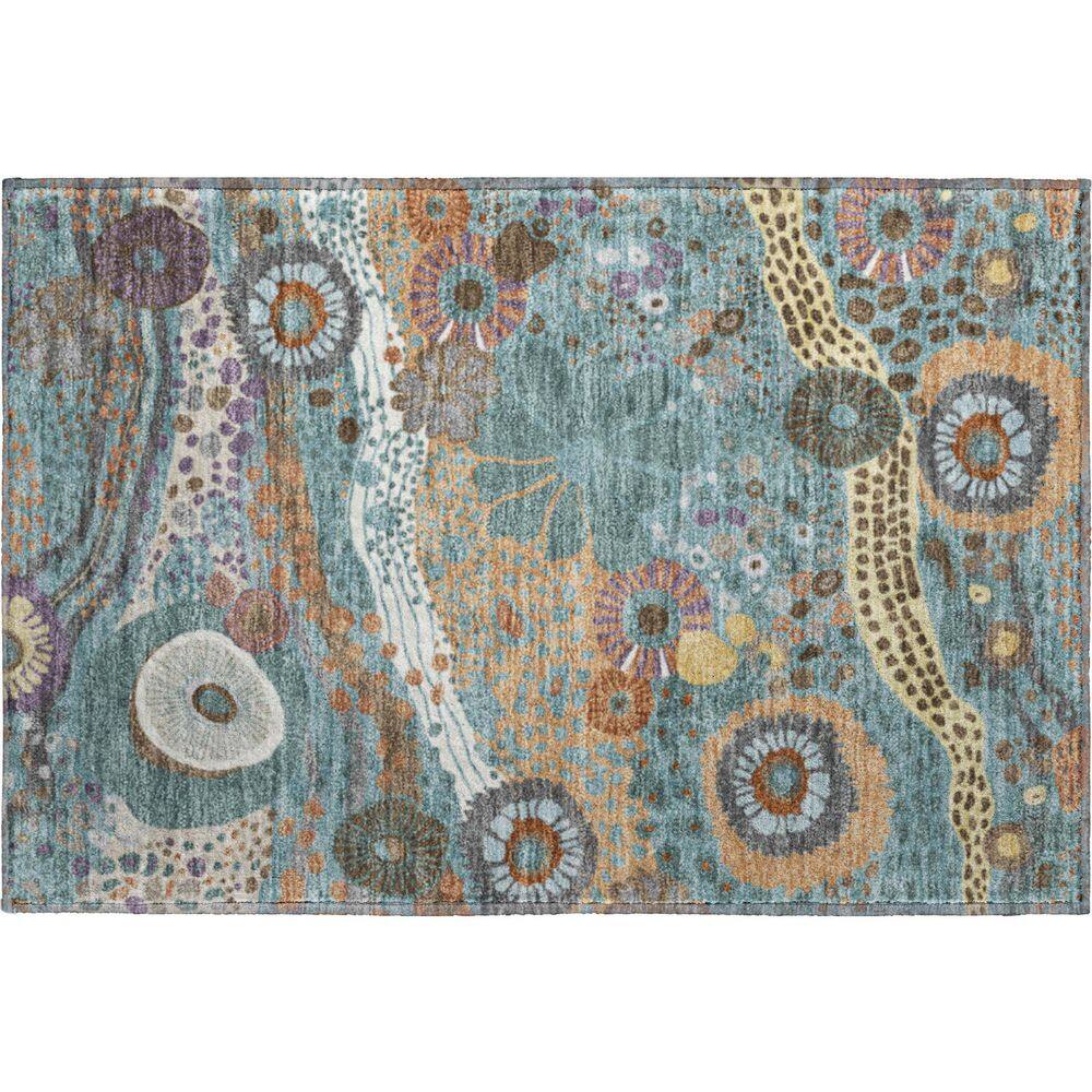 Mayfield Premium Machine Washable Abstract AMF2498 Teal 2 ft. x 3 ft. Accent Rug price history on PriceWatchPro
