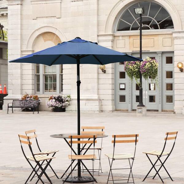 auto open patio umbrella 9ft Motorized Remote Market Umbrella, Blue This 9 foot California Umbrella Motorized umbrellas | Crema Outdoor