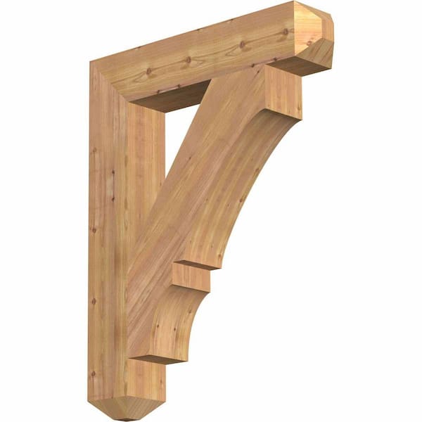 Ekena Millwork 5.5 in. x 38 in. x 30 in. Western Red Cedar Balboa Craftsman Smooth Bracket