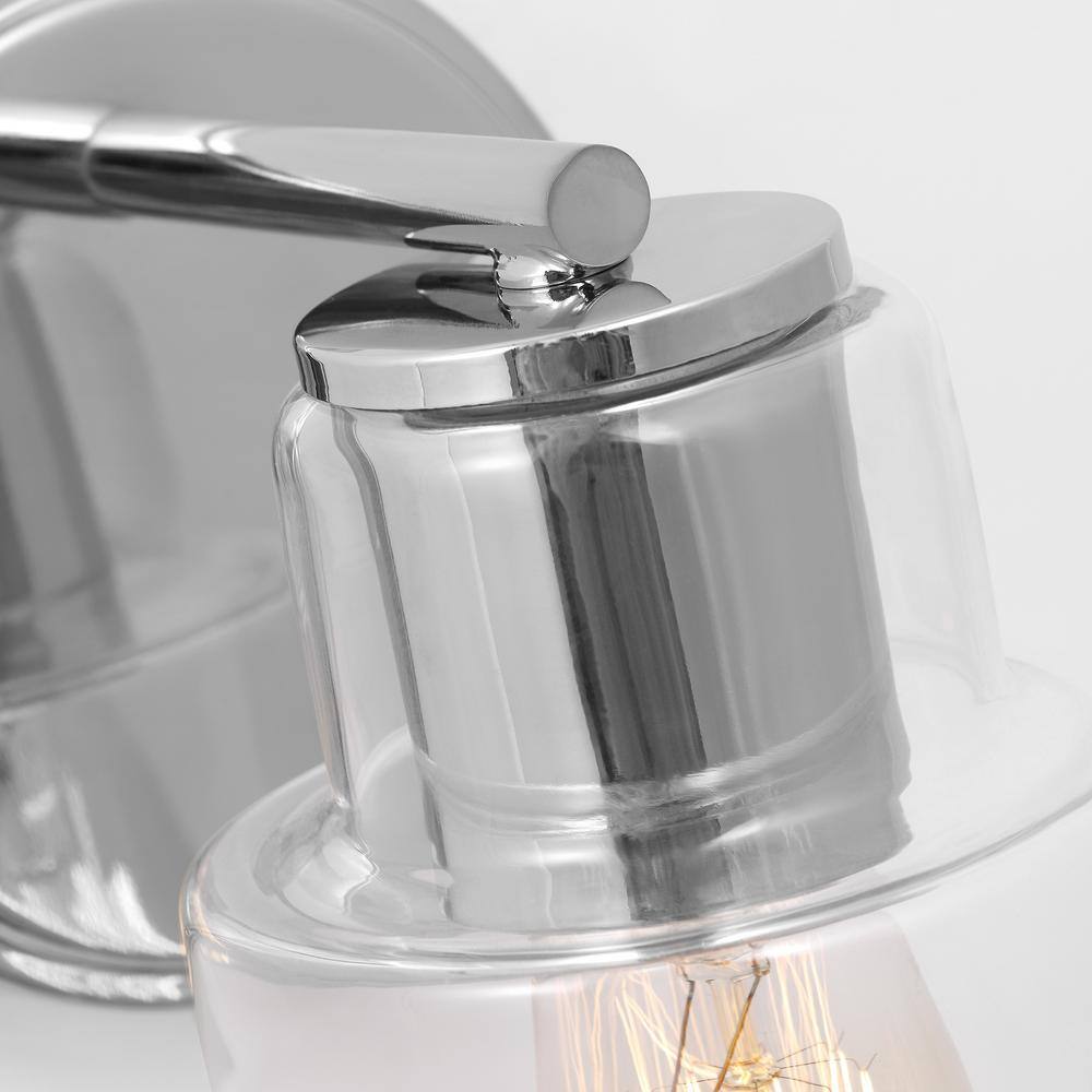 Chrome Wall Sconce with Clear Glass Shade