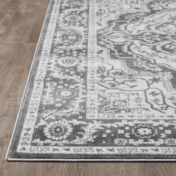 Rhane Valok Gray 9 ft. 10 in. x 12 ft. 10 in. Oriental Polypropylene Area Rug