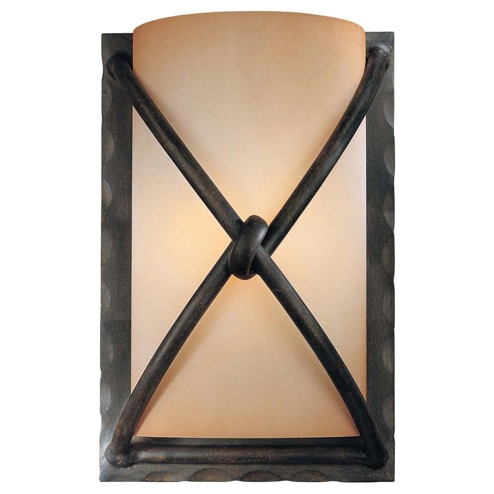 Aspen Bronze Dimmable Sconce with Rustic Scavo Glass Shade