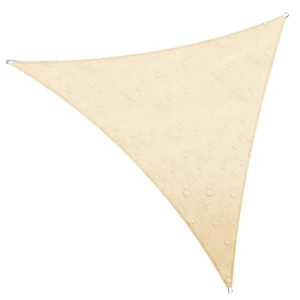 COLOURTREE 16 ft. x 16 ft. 220 GSM Waterproof Beige Triangle Sun Shade Sail Screen Canopy, Outdoor Patio and Pergola Cover