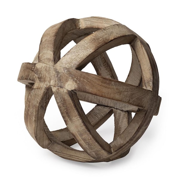 Mercana Tibik 8 in. Brown Wooden Orb