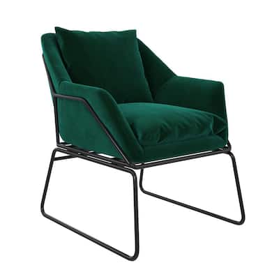 Ari Green Velvet Upholstered Accent Chair