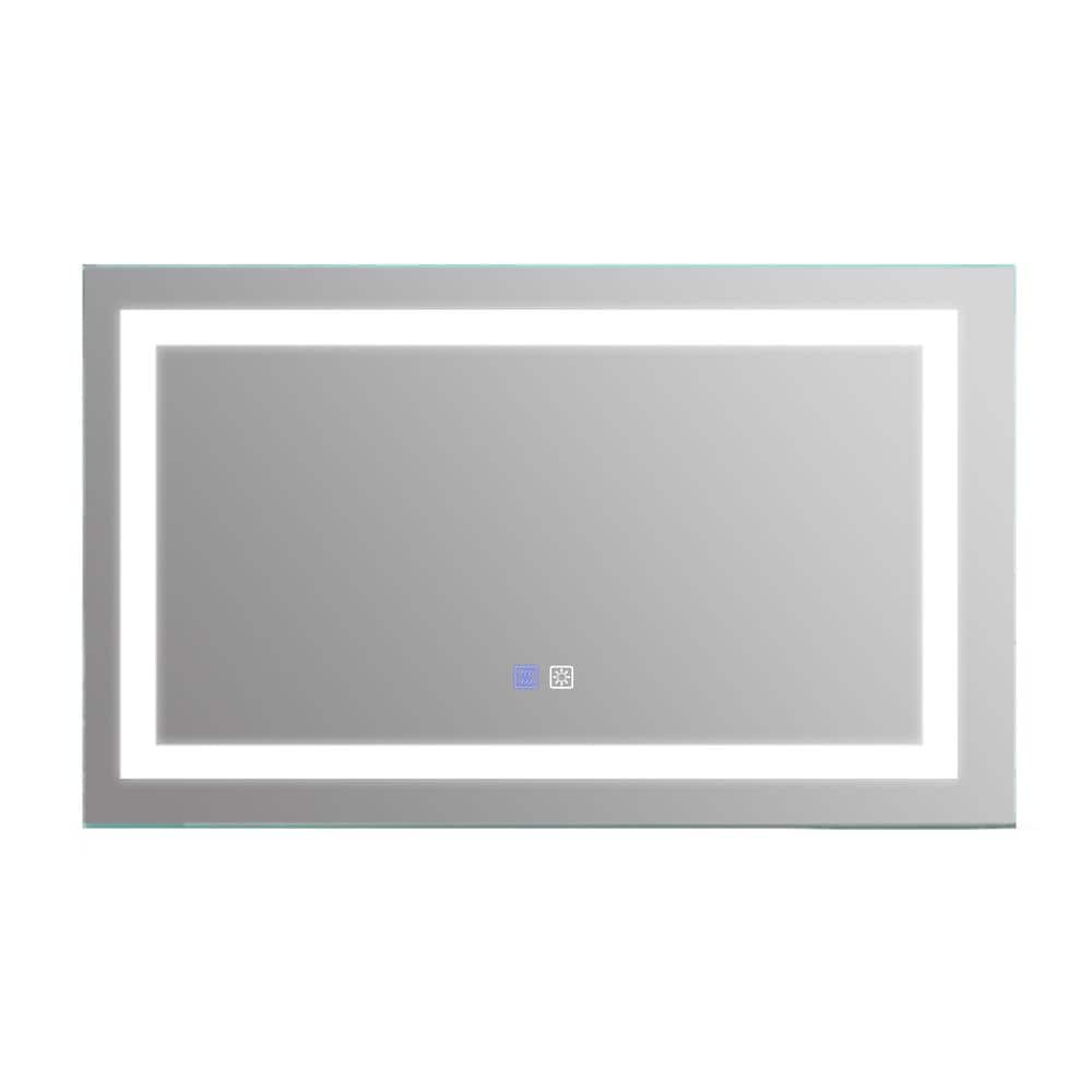 40 in. W x 24 in. H Rectangular Framed Wall Bathroom Vanity Mirror in Gray 