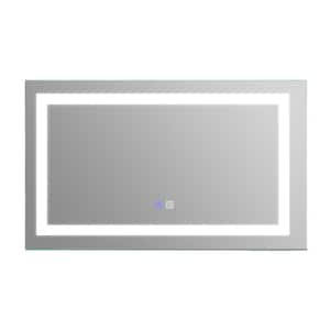 40 in. W x 24 in. H Rectangular Framed Wall Bathroom Vanity Mirror in Gray with LED, Front Light, Color Temper 5000K
