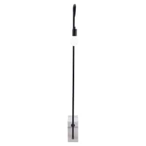 59.1 in Black and White Industrial and White Marble Bulb Standard Floor Lamp