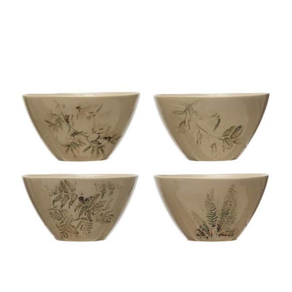 Storied Home 40.02 fl.oz Multi-Colored Stoneware Dessert Bowls (Set of 4)