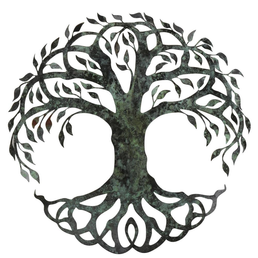 Tree Of Life Frameless Design Iron Bronze Finish Wall Art