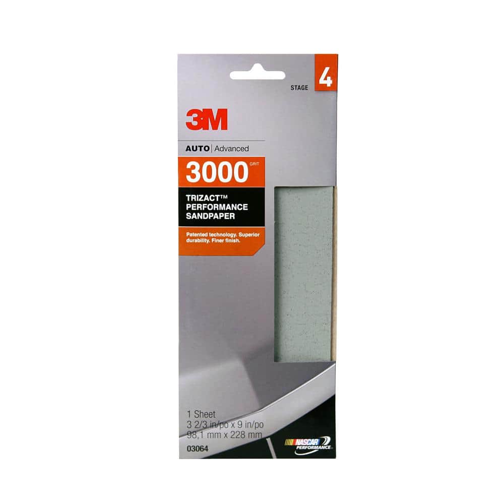 3M Trizact Performance 3 2 3 in. x 9 in. 3000 Grit Sandpaper 03064 The Home Depot