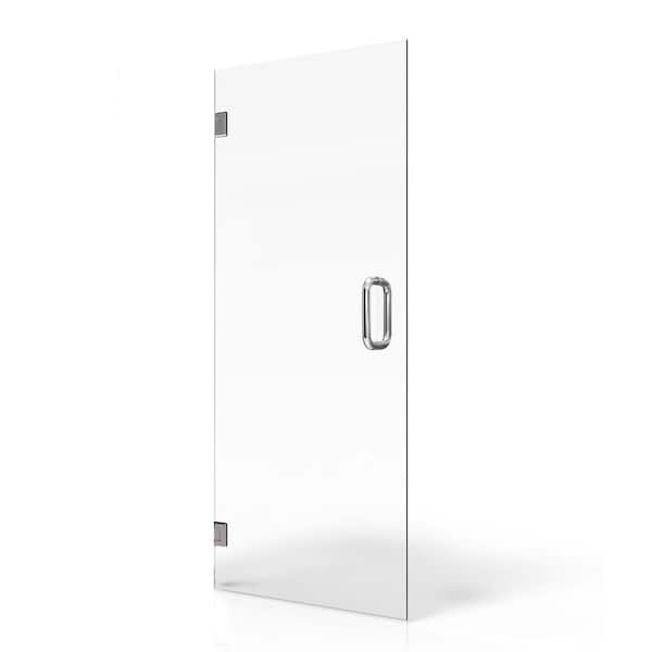 Fab Glass and Mirror Ravello 30 in. W x 80 in. H Frameless Single Swing Shower Door Clear Tempered Glass 3/8 in. with Stain Resistant Coating